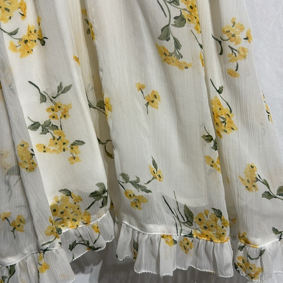 Abercrombie & Fitch yellow floral Print Summer Dress Size XS - Picture 2 of 9